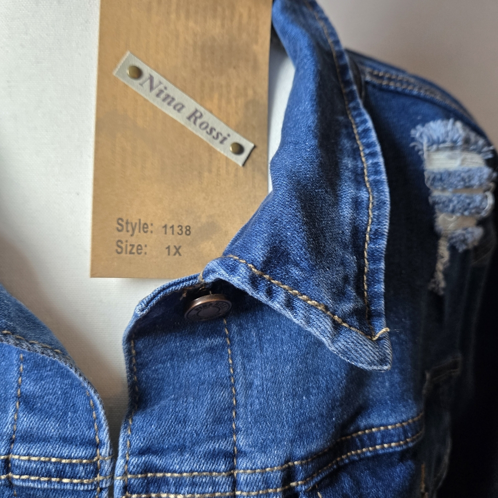 Rina Rossi Blue Jean Jacket New With Tags - Picture 2 of 12